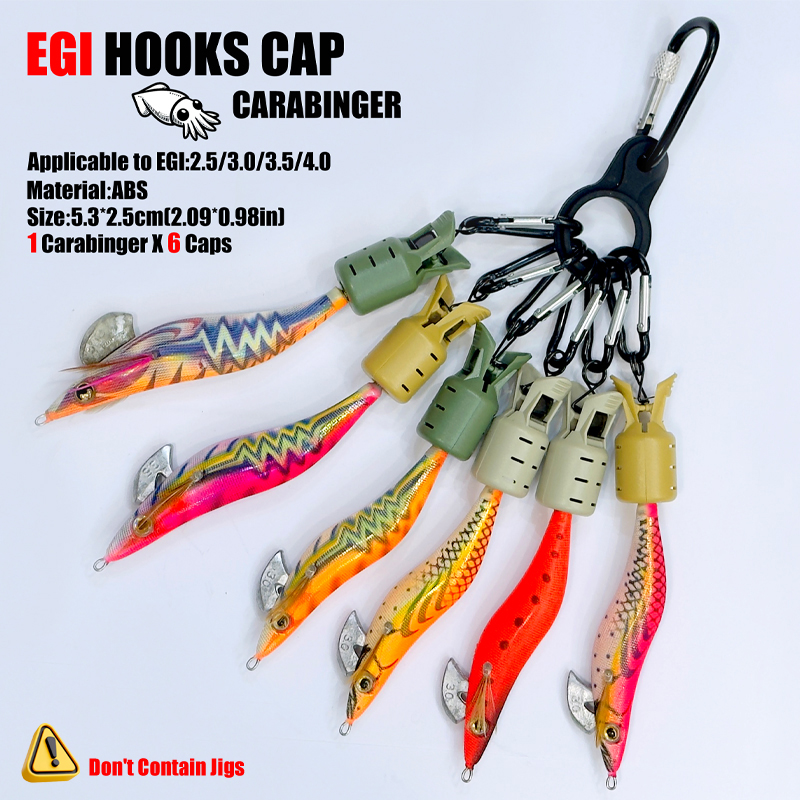 Squid Jig Hook Caps and Carabi - Fishing Equipment Carp 评论和价格