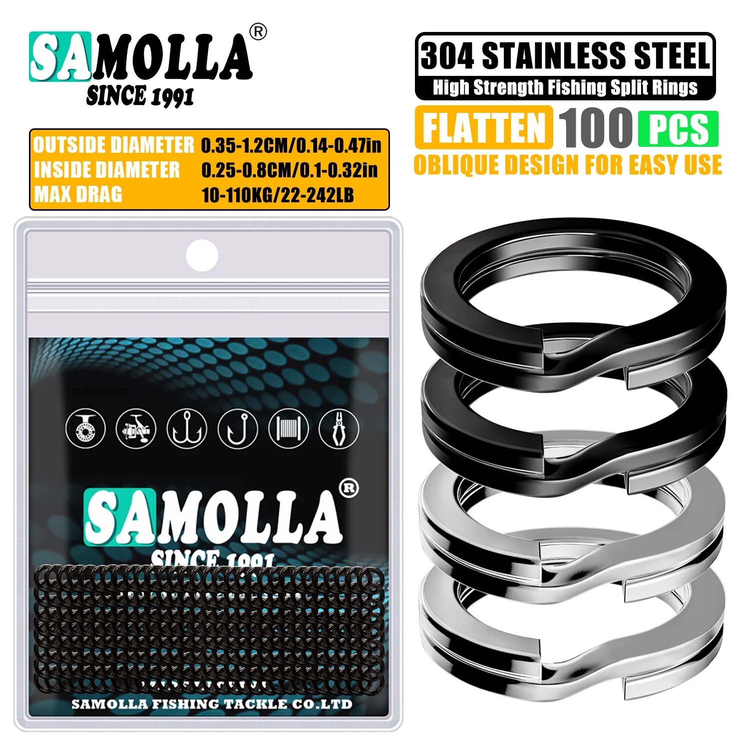 100pcs Fishing Split Rings Sta - Fishing Equipment Cheap 评论和价格